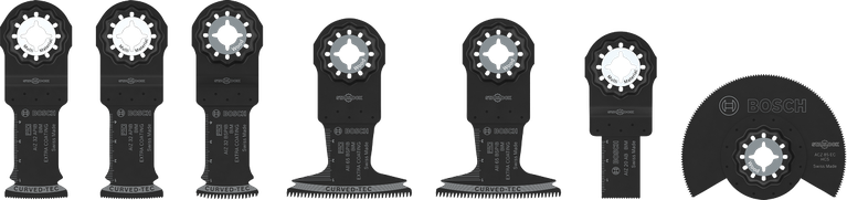 Bosch puidukomplekt, 7-osaline multitööriista tera puidu lõikamiseks.